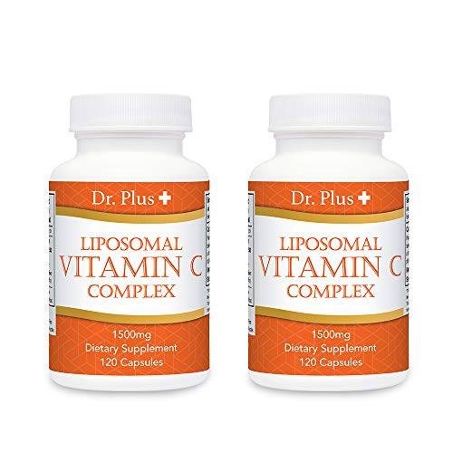 Liposomal Vitamin C Complex 1500mg - 120 Capsules - High Absorption Vitamin Powerful Antioxidant High Dose Fat Soluble Supplement Set of 2