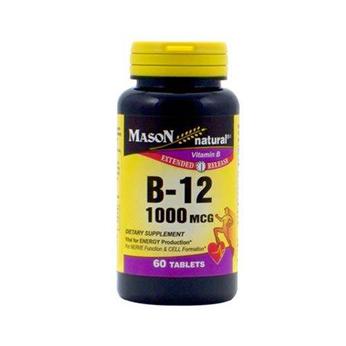 Mason Vitamins B-12 1000Mcg Cyanocobalamin Extended Release Tablets, 60-Count Bottles (Pack of 3)