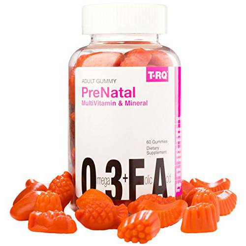 T.RQ Prenatal Gummy Dietary Supplement, Lemon/Orange/Cherry, 60 Count