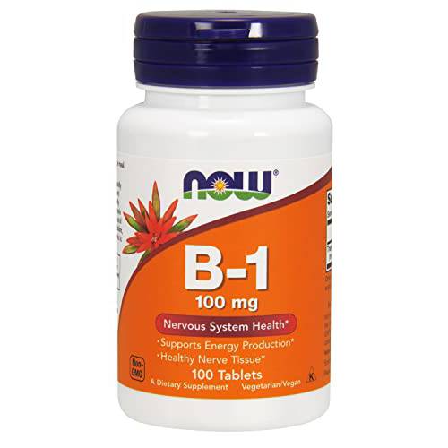 Now Foods Vitamin B-1 (Thiamine), 100 tablets / 100mg (Pack of 2)