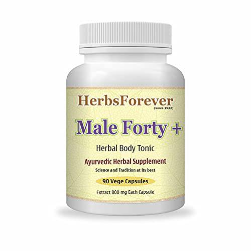 Herbsforever Male Forty+ (Herbal Testosterone Care Supplement), Provide Energy, Active man’s Life, 90 Vege Capsules, 800mg each, Concentrated Extract