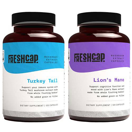 Brain and Body Bundle - Lion’s Mane and Turkey Tail Mushroom Supplement Capsules