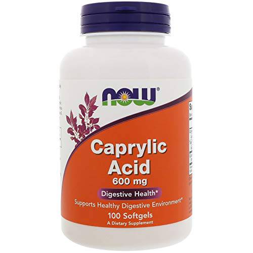 Now Foods Caprylic Acid, 100 SGELS 600 mg (Pack of 4)