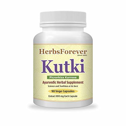 HerbsForever Kutki (Picrorhiza Kurroa) Rhizome Extract Ratio (5:1) (10% Bitters & 7% Kutkin) 60 vege Capsules, 800 mg (Concentrated) Helps to Maintain Healthy Liver Functions and Blood Purifier