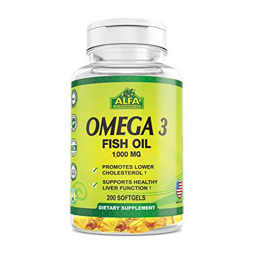 Omega 3 - fish oil 1000 MG Alfa Vitamins - 200 Softgels