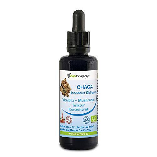 Biotraxx Chaga Mushroom Concentrated Extract | 100% Natural | 50 ml | Origin: Canada, Produced in Germany