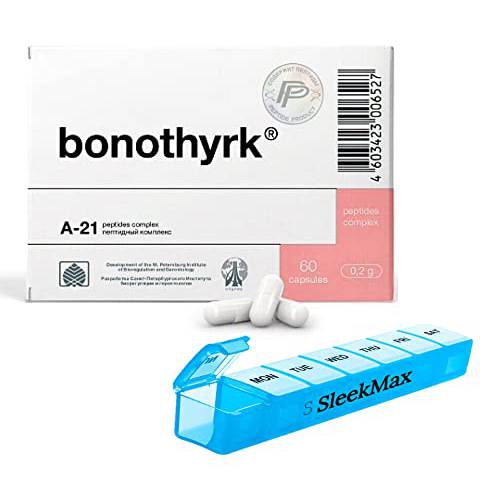 SleekMax Peptide Bioregulator + Bonus 1 Small Weekly Pill Organizer by SleekMax (A-10 Stamakort - Stomach, 60 Capsules)