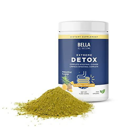 Bella All Natural Extreme Detox Powder (Pineapple) - Complete Colon Cleanser and Full Body Detox, 320G