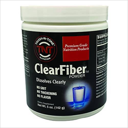 TOUGH-N-TONE ClearFiber™ Powder. A Soluble Dietary Fiber Using SunFiber® derived from Partially hydrolyzed guar Gum (PHGG). Tasteless, odorless, dissolves Completely, and Doesn’t Thicken.