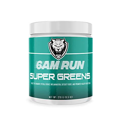 6AM RUN | Super Greens Powder | Superfood Powder | Dietary Supplement | Vegetable Powder | Powder Drink Mix | Nutrient Dense Powder | Plant Based | Organic Greens Powder