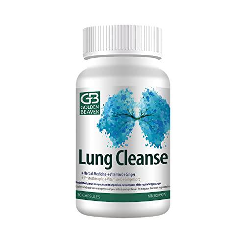 GB Golden Beaver® Lung Cleanse - Effective Agent to The People at Risk or Challenged by Viral Infection, Smoking, COPD, Ashma, Pollution - 7 Nature Ingredients 30 Capsules / Bottle, 10-Day dose