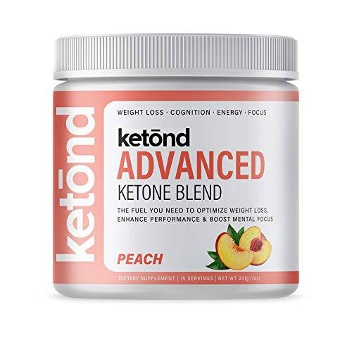Exogenous Ketones Advanced Blend by Ketond - Drink Ketones for Rapid Weight Loss - Best Fuel for Energy, Mental Performance and Weight Loss - Summer Peach (15 Servings)