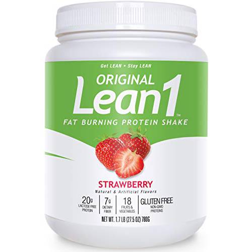 Lean1 Strawberry, 15 Serving tub, Fat Burning Meal Replacement by Nutrition53