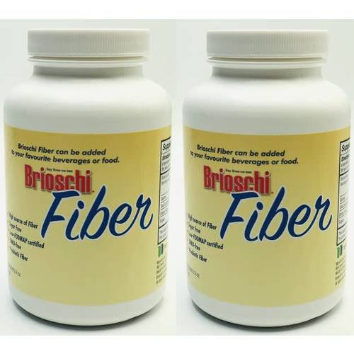 Prebiotic Fiber Powder, Sugar-Free, Low-FODMAP Certified, GMO-Free, Fiber by Brioschi 6.9 oz (Pack of 2)