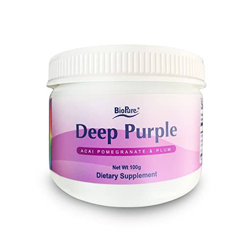 BioPure Deep Purple – All-Natural Superfruit Dietary Supplement Made from a Synergistic Blend of Organic Acai, Organic Pomegranate, and Plum for Gut Health, Immune Support and Overall Wellness – 100g