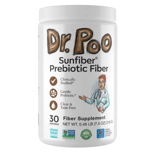 Dr. Poo All-Natural Prebiotic Fiber Supplement | Fiber for the Whole Family | Gentle and Simple Ingredients to Improve Gut Health | Gluten Free | Vegan | Tasteless | Non-GMO | Low-FODMAP (30 Servings)