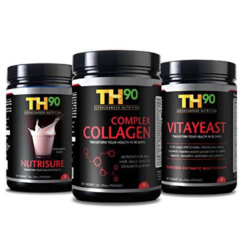 TH90 Kit - Strawberry + Collagen + Brewer’s Yeast - 1Lb. (16OZ) Nutrition Shake
