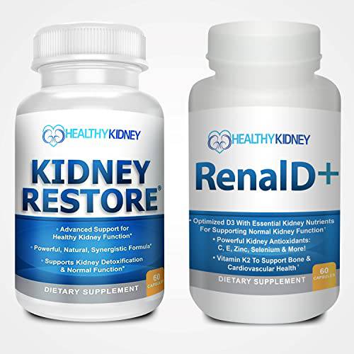 Kidney Restore Kidney Cleanse and Kidney Health Supplement + Kidney-D Supplement