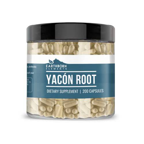 Earthborn Elements Yacon Root (200 Capsules), Pure & Undiluted, No Additives