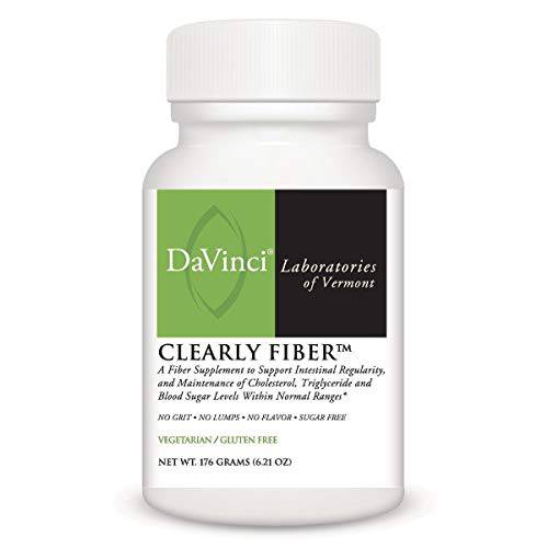 DaVinci Labs Clearly Fiber - Supplement to Support Intestinal Regularity, Normal Bowel Function and Triglyceride - Vegetarian - Gluten-Free - 30 Servings