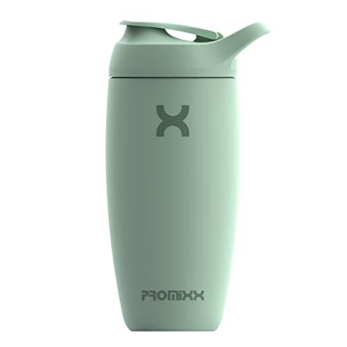 Promixx Pursuit Shaker Bottle Insulated Stainless Steel Water Bottle and Blender Cup, 18oz, Seagrass Green