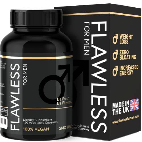 FLAWLESS FOR MEN: Be Ready Male Fiber Supplement | Support Gut Health with Psyllium Husk, Flax & Chia Seeds for Relief of IBS Symptoms | Digestive Cleanliness | 120 Vegan Capsules