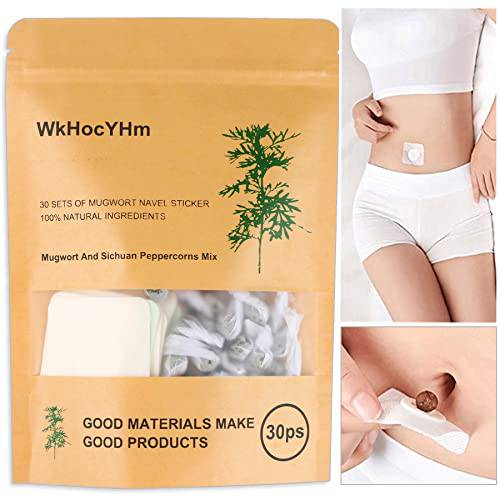 WkHocYHm Mugwort Navel Sticker,Wormwood Belly Patch.Traditional Ancient Healthy Belly Herbal Pellet,Belly Patch 30PCS