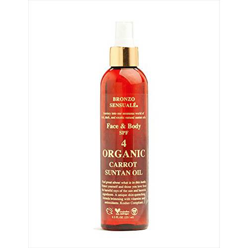 Bronzo Sensuale SPF 4 Sunscreen Deep Golden Tanning Organic Carrot Oil 8.5 Ounces