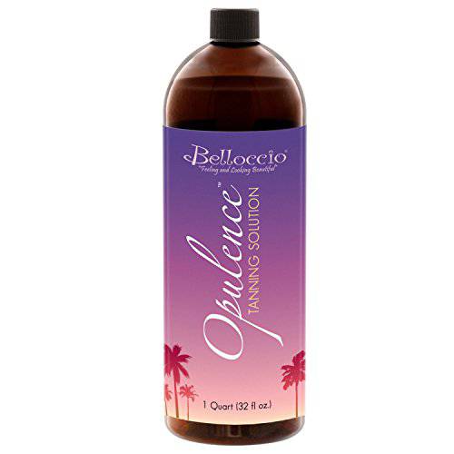 1 Quart of Belloccio Opulence Ultra Premium DHA Sunless Tanning Solution with Dark Bronzer Color Guide