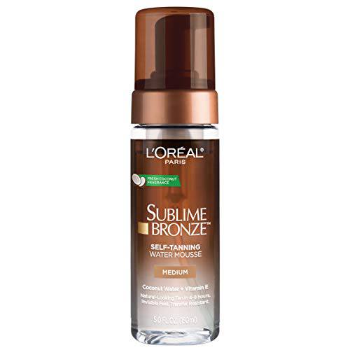 L’Oreal Paris Skincare Sublime Bronze Hydrating Self-Tanning Water Mousse, Quick-Drying, Streak-Free Self-Tanner for Natural-Looking Tan, 5 fl. oz.