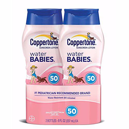 Coppertone Water Babies Sunscreen Lotion, SPF 50, 8 oz. (Pack of 2)