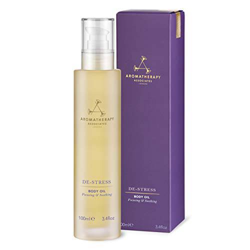 Aromatherapy Associates De-Stress Body Oil. Luxurious Blend of Oils for Aches, Pains and Nourished Skin. Made with Rosemary and Ginger Essential Oils and Arnica Flower Extract (3.4 fl oz)