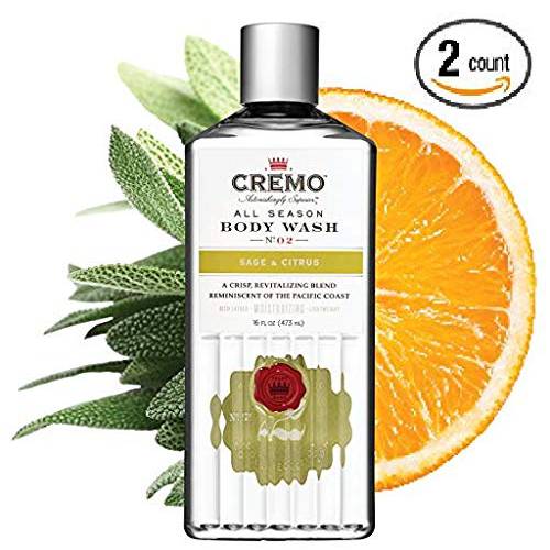 Cremo Rich-Lathering Sage & Citrus Body Wash, A Revitalizing Combination of Bright Mandarin, Dry Herbs and White Cedar, 16 Fl Oz (2-Pack)