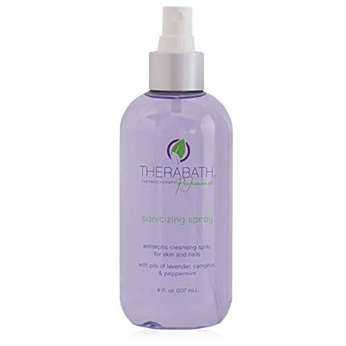 Therabath Sanitizing Spray, 8 oz. Antiseptic Cleansing Spray for Skin & Nails with Oils of Lavender, Camphor & Peppermint