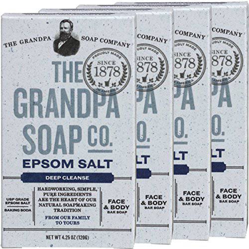 Grandpa’s Epsom Salt Soap 4.25 Ounces (Pack of 4)