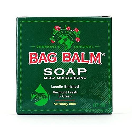 Bag Balm Mega Moisturizing Soap, Rosemary Mint Scent, 3.9 oz Per Bar (12 Bars)
