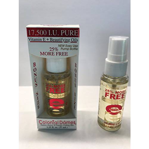 Colonial Dames17,500 IU Vitamin E Day & Night Anti-Oxidant Skin Therapy Oil for Beautiful Hydrated Youthful Looking Skin