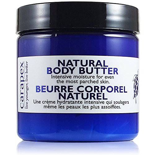 Carapex Natural Body Butter, Heavy Duty Hand Cream, Intensive for Extremely Dry Skin, Super Dry Hands, Cracks, Chapped Hands, Unscented, Paraben Free, 4oz