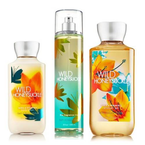 Bath & Body Works Signature Collection Wild Honeysuckle Gift Set ~ Body Lotion ~ Shower Gel & Fragrance Mist ~