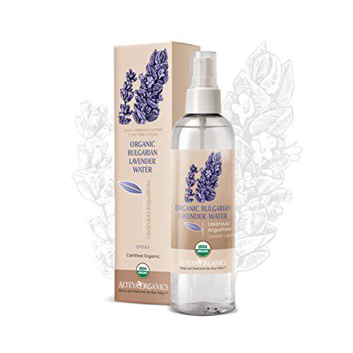 Alteya Organics Lavender Water USDA Certified Organic Facial Toner, 8.5 Fl Oz/250mLPure Bulgarian Lavandula Angustifolia Flower Water, Award-Winning Moisturizer BPA-Free Spray Bottle