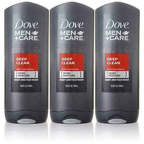 Dove Men+Care Body and Face Wash, Deep Clean, 13.5 Ounce (Pack of 3)