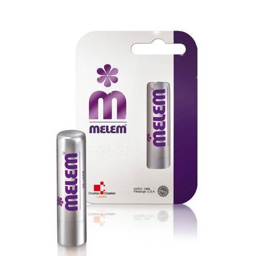 Six Melem Lip Balm Sticks with Lanolin, Relieves Dry, Chapped and Cracked Lips, Value Pack, each stick is .16 ounces