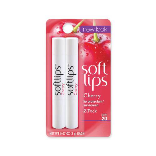 Softlips Lip Balm Protectant Value Pack, SPF 20, Cherry, 2-Count 0.07-Ounce Tubes (Pack of 6)