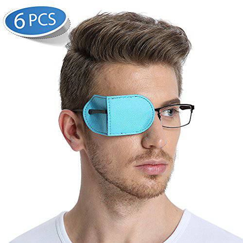 FCAROLYN 6pcs Eye Patch for Glasses to Treat Lazy Eye/Amblyopia/Strabismus,Blue