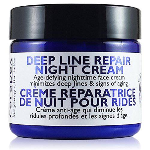 Carapex Natural Anti Wrinkle Night Cream | Deep Line Repair for Sensitive, Dry, Oily and Combination Skin | Fragrance Free 2 oz