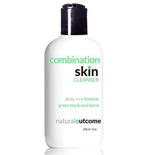 natural outcome Combination Skin True Balance Facial Cleanser Green Tea & Acai Berry | Face Wash and Cleansing Gel for Men & Women | Cruelty Free | 8 oz