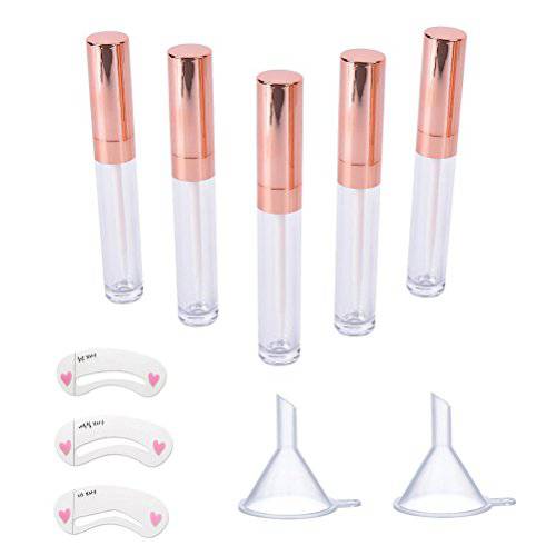 Coobbar 6ml Empty Refillable Bottle lip gloss tube lip balm container Beauty Tool Mini Sample bottle (5pcs)