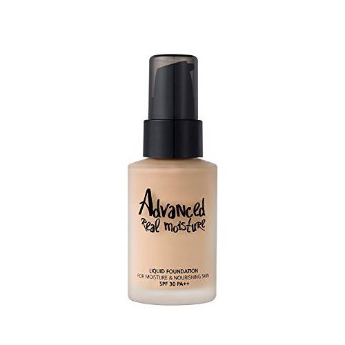 TOUCH IN SOL Natural Moisturizing Oil Control Foundation 1.01 fl.oz. 21 Nude Beige - Full Coverage Makeup for Dry Skin – Minimizes Pores, Hides Wrinkles - Advanced Real Moisture Foundation