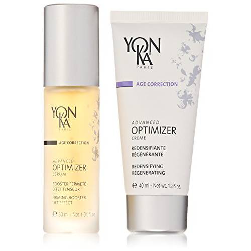 Yon-Ka Advanced Optimizer Serum & Cream (30ml/40ml) Intensive Anti-Aging Treatment for All Skin Types, Firm and Tighten with Collagen and Hyaluronic Acid, Paraben-Free