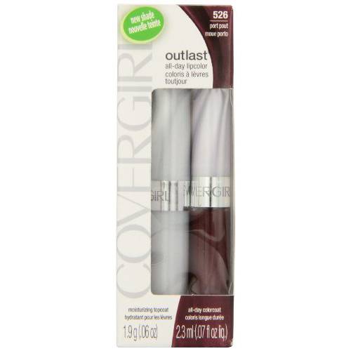 COVERGIRL Outlast All Day Two-Step Lipcolor Port Pout 526, 0.13 Oz, 0.130-Fluid Ounce